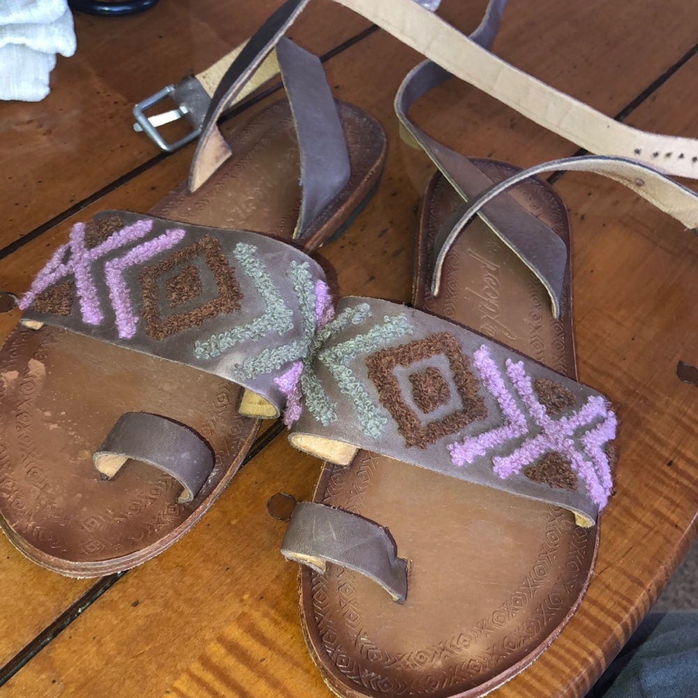 Free people brown embroidered sandals